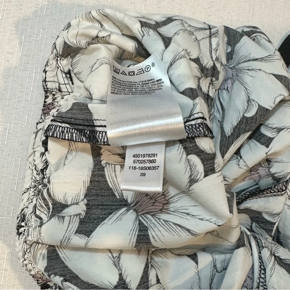 Soma Black White Floral Pajama Lounge Pants L - Picture 12 of 12